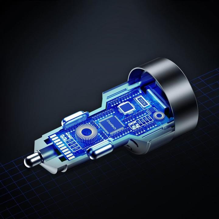 Actual product image Choetech TC0011 car charger 130W 2x USB C 1x USB A (black)