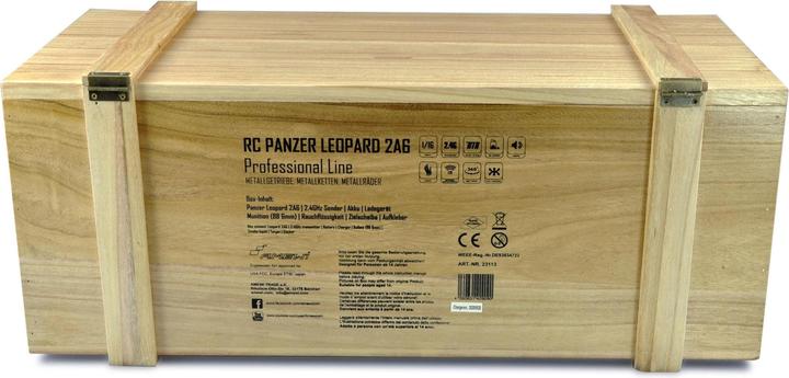 Immagine prodotto Heng Long Carro armato Leopard 2A6 Professional Line IR, 1:16, RTR (RTR pronto all'uso)