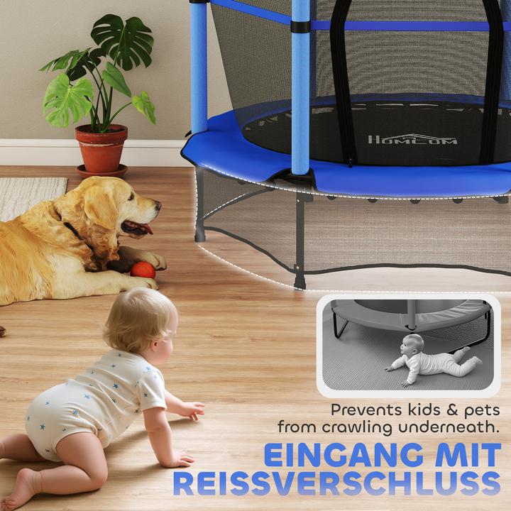 Image du produit Homcom Kindertrampolin Stahl, Kunststoff Blau (108 cm)