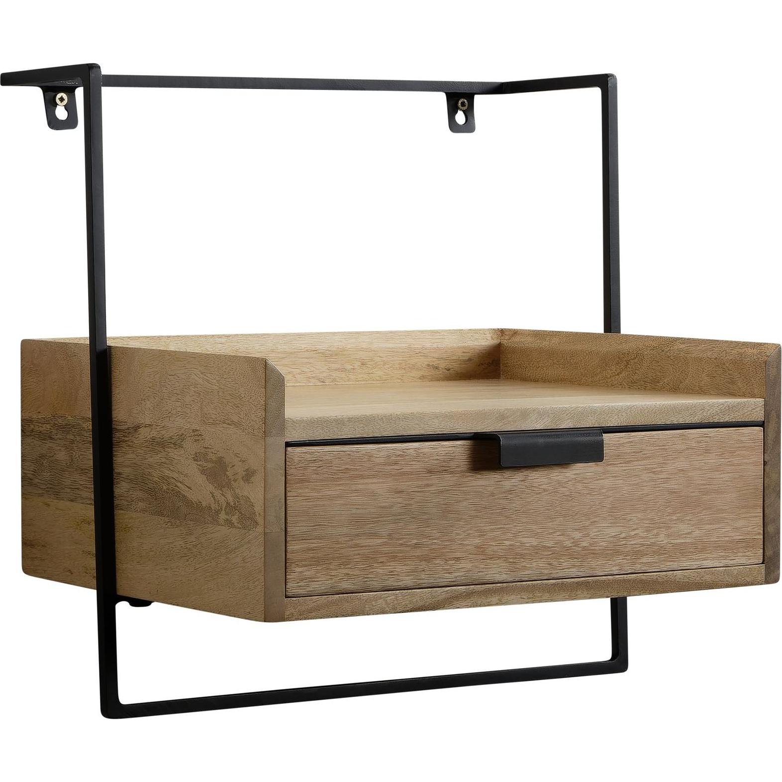 FineBuy, Nachttisch, Nachttisch Nachtkonsole 44x45x35 cm Massivholz Hängend Boxspringbett