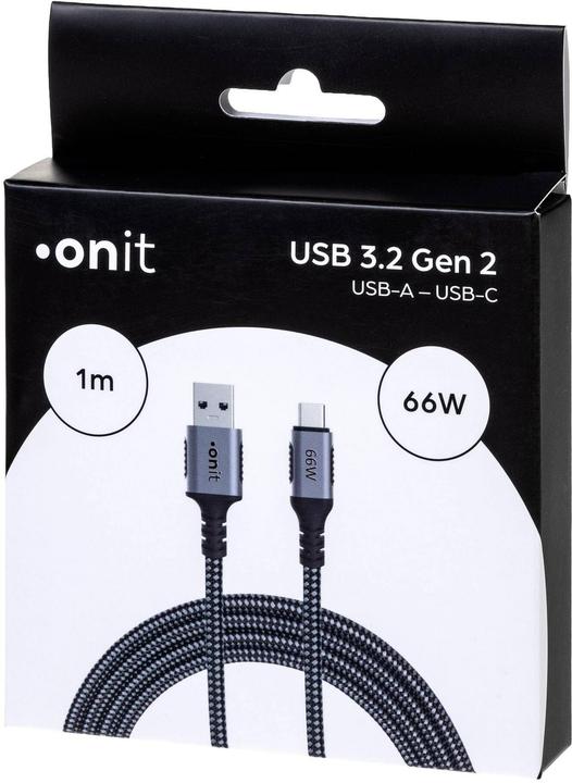 Image du produit Onit USB A – USB C (1 m, USB 3.2 Gen 2, 66 W)