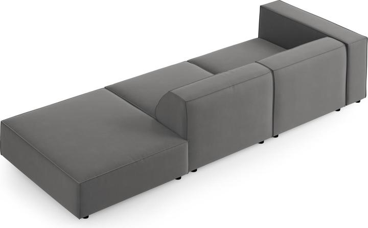 Actual product image Cosmopolitan Design Velvet Right Sofa, "Arendal", 4 Seats, Warm grey, 262x102x70 Made in Europe