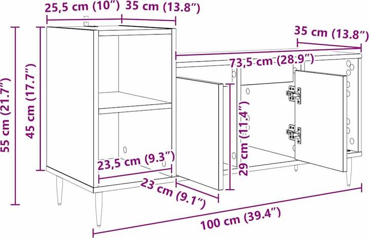 Actual product image vidaXL TV-Schränk (35 x 100 x 55 cm)
