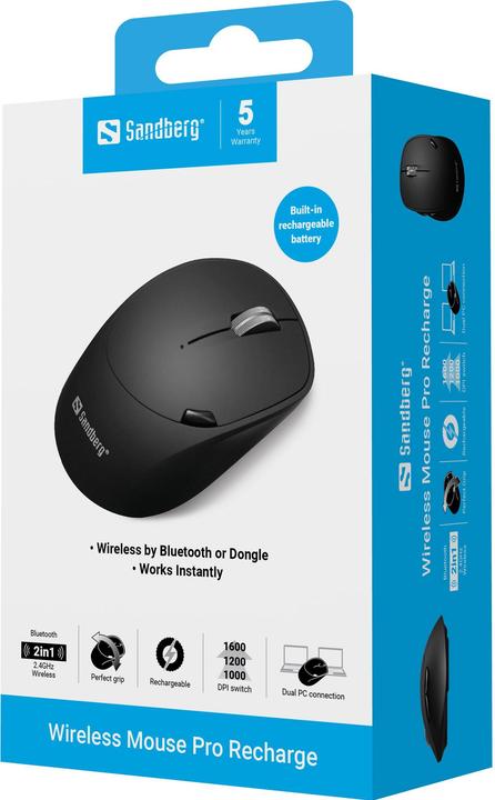 Actual product image Sandberg Wireless Mouse Pro Recharge (Wireless)
