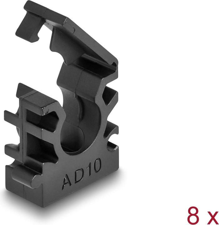 Produktbild Delock Kabelschlauchhalter 10 mm, 8 Stück, Schwarz