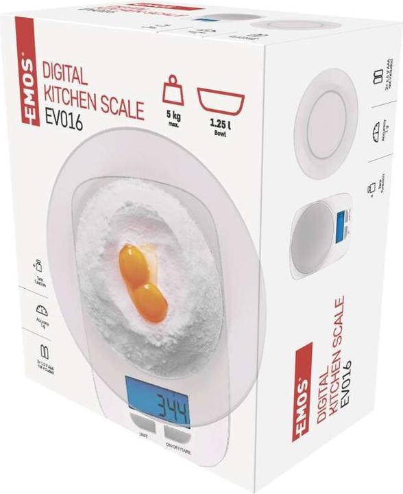 Productafbeelding Emos Digitale keukenweegschaal EV016 wit