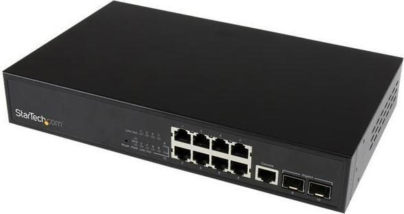 Image du produit StarTech 10 Port L2 Managed Gigabit Ethernet Switch with 2 open SFP slots - Switch réseau montable en ra... (8 Ports)