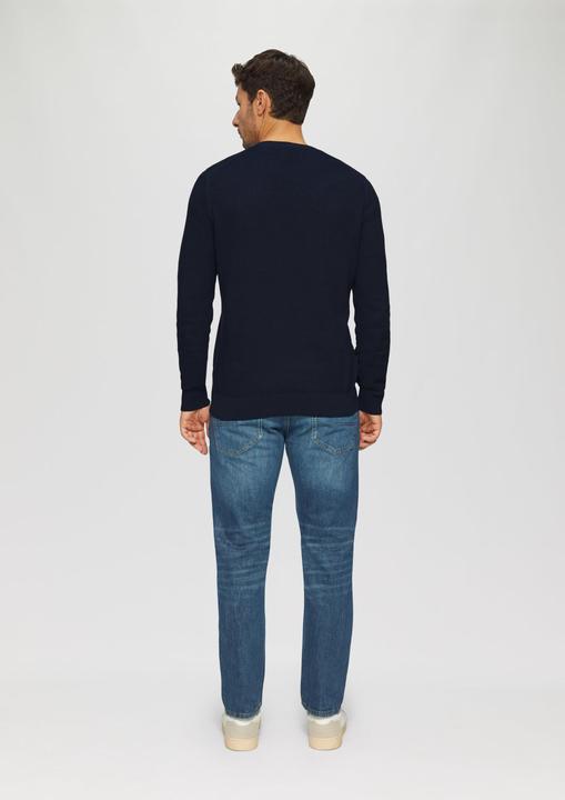 Image du produit s.Oliver Strickpullover Strukturierter Strickpullover mit Logo-Patch (XXL)
