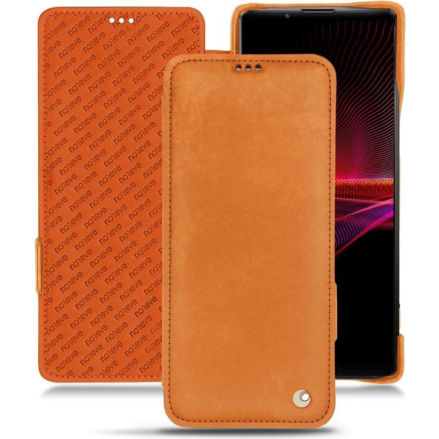 Noreve Lederschutzhülle horizontal (Sony Xperia 1 III), Smartphone Hülle, Orange