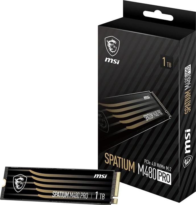 Productafbeelding MSI SPATIUM M480 PRO PCIE 4.0 NVME M.2 1TB (1000 GB, M.2 2280)