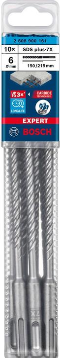 Image du produit Bosch Professional Zubehör Forets marteau Expert SDS plus-7X, 6 x 150 x 215 mm,10 pcs. (6 millimètres)