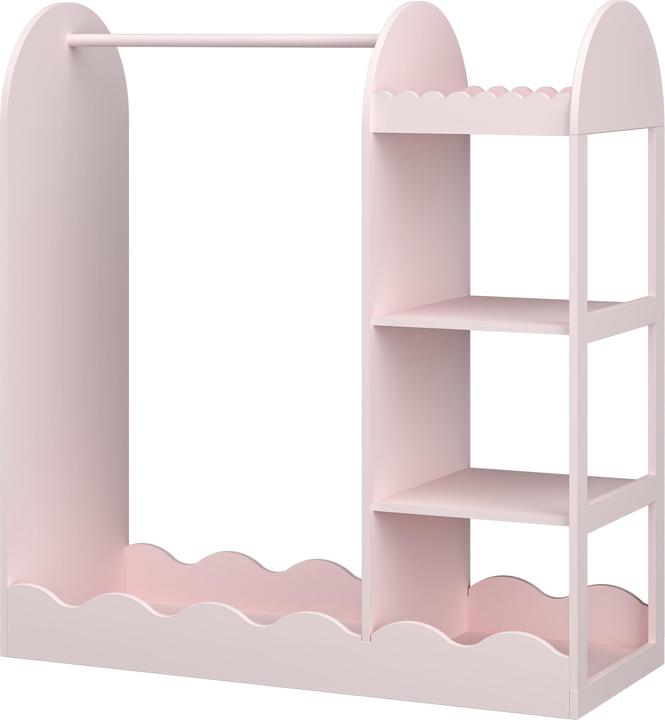 Produktbild En.Casa Kindergarderobe Vestnes mit Spiegel 100x94x38 cm Cotton Candy