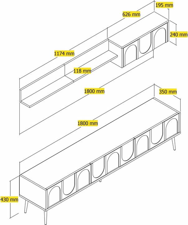 Image du produit Hanah Home Lyon (180 x 35 x 43 cm)