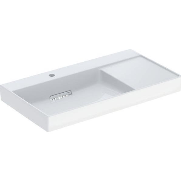 Geberit, Waschbecken, ONE Waschtisch Abgang horizontal, Ablagefläche rechts, 90x14,2x48cm, 505.0 (480 mm, 195 mm)