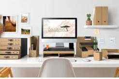 Actual product image Oxford "Savana" pencil holder, made of cardboard, natural, made of recycled cardboard, square, secure stand