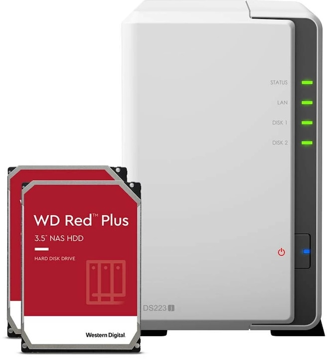 Synology DS223j (2 x 12 To, WD Red Plus)