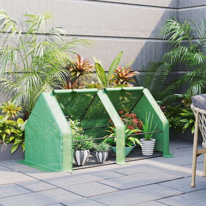 Actual product image Outsunny Greenhouse with plug-in system Structure