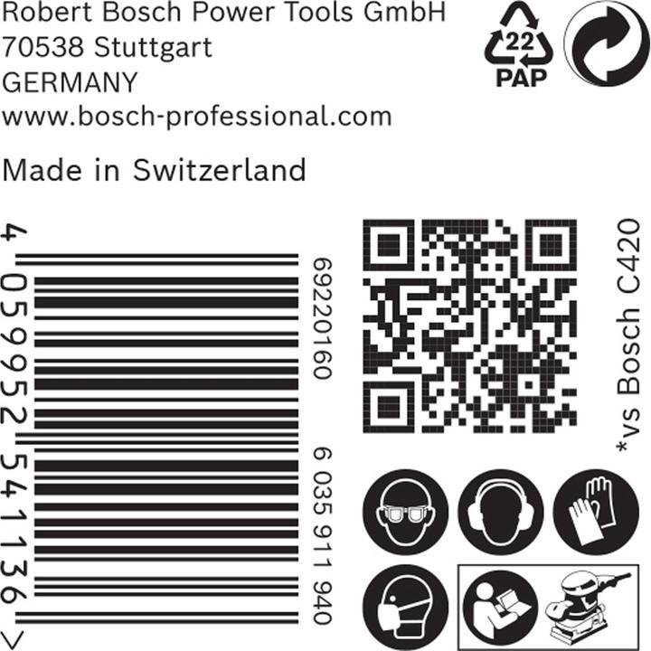 Immagine prodotto Bosch Professional Zubehör Expert M480 Rete di levigatura per levigatrice orbitale, 115x 230 mm, G 400, 50 pezzi. (400)