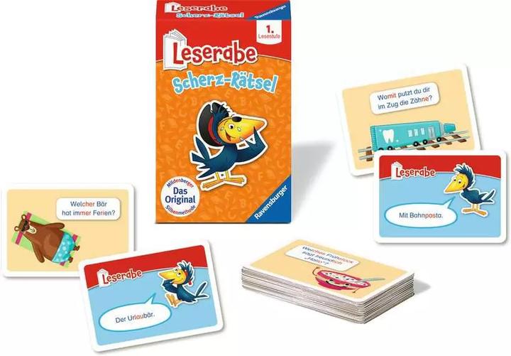 Immagine prodotto Ravensburger Leserabe - Puzzle di barzellette - gioco di carte per imparare a leggere divertendosi - prima (Tedesco)