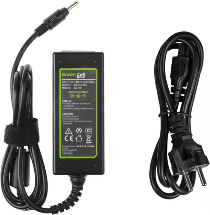 Immagine prodotto GreenCell ADATTATORE AC GREEN CELL PRO 20V 2.25A 45W PER LENOVO IDEAPAD 1 (45 W)