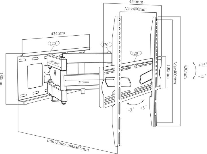 Produktbild VCM B-NS400 (Wand, 25 kg, 26" - 55")