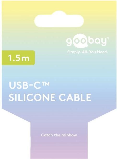 Produktbild Goobay USB-C-Silikonkabel, 1,5 m, gelb (1.50 m, USB 2.0, 60 W)