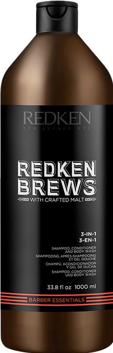 Image du produit Redken BREWS - 3-en-1 (1000 ml, Shampoing liquide)