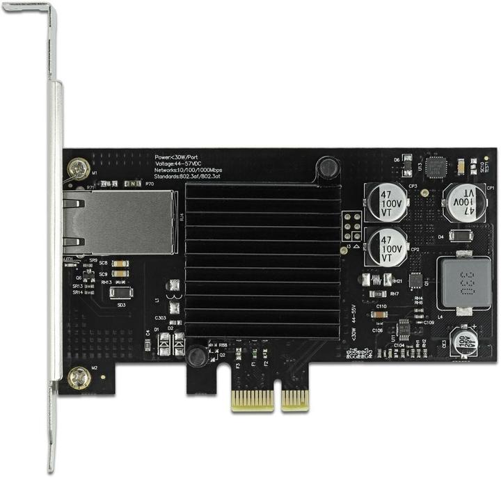 Produktbild Delock PCI Express x1 Karte 1 x RJ45 Gigabit LAN PoE+ i210 (RJ45)