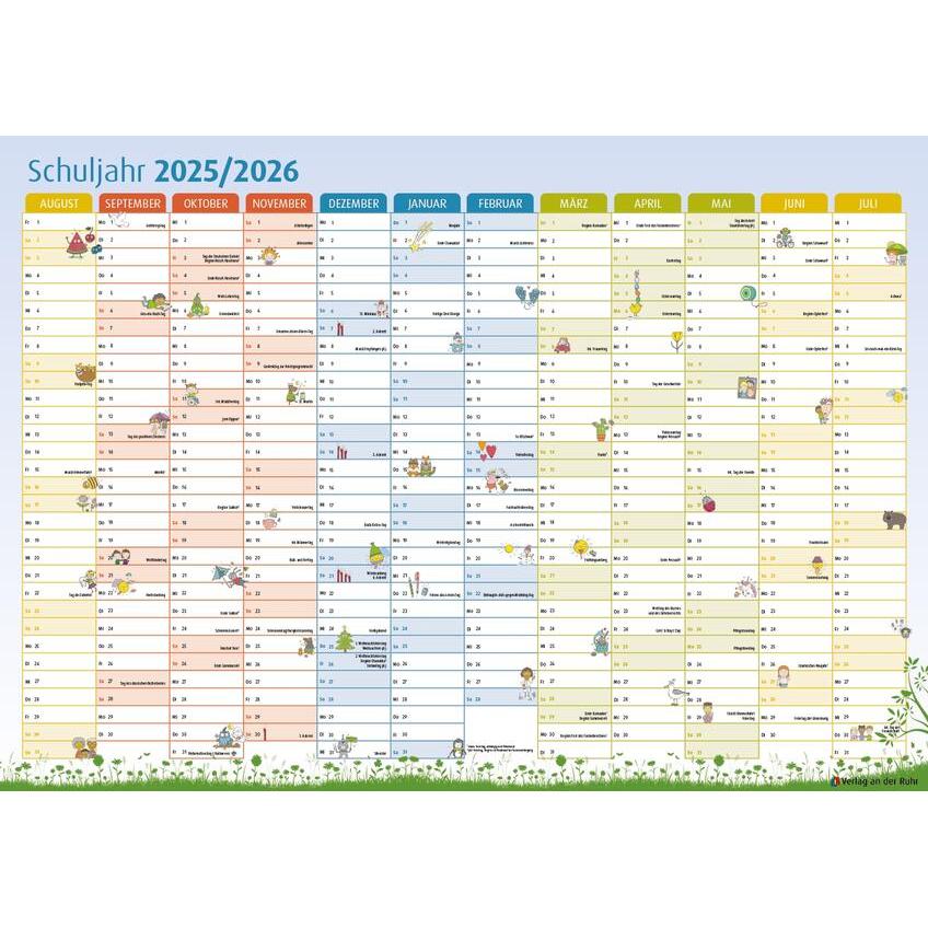 An der Ruhr, Agenda, Der Schuljahres-Wandkalender 2025/2026, A1 (Deutsch)