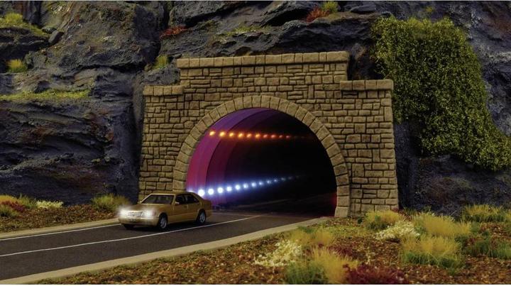 Immagine prodotto Viessmann Strassen Portal H0 Tunnel stradale classico, con effetto di profondità a specchio LED