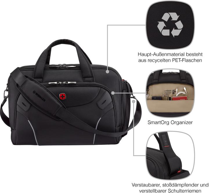 Productafbeelding Wenger Cosmic Brief 14 - 16" Laptop-Tasche mit Tablet-Fach - schwarz (16")