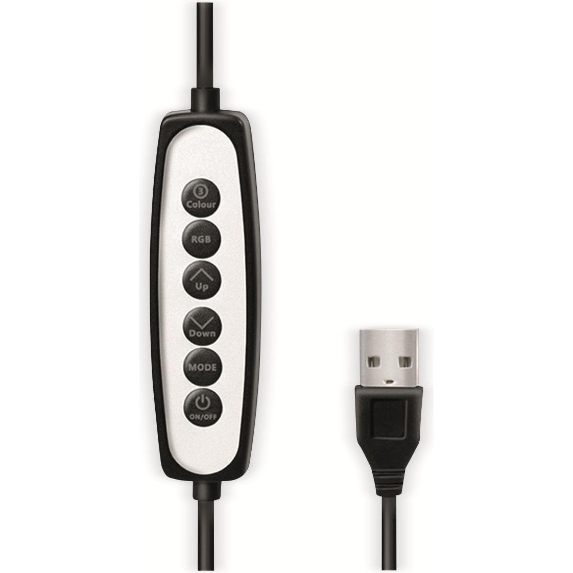 Thumbnail - LogiLink Herzform-LED-Stativ mit Beleuchtungssteuerung 15 RGB-Farbmodi, 17 dynamische Lichteffekte, einstell (Ringleucht...