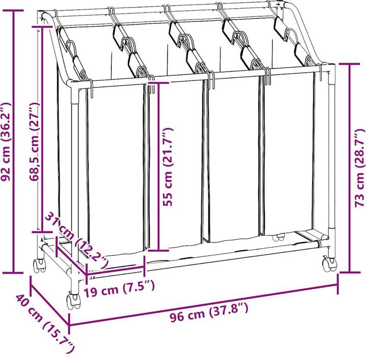 Actual product image vidaXL Wäschesortierer