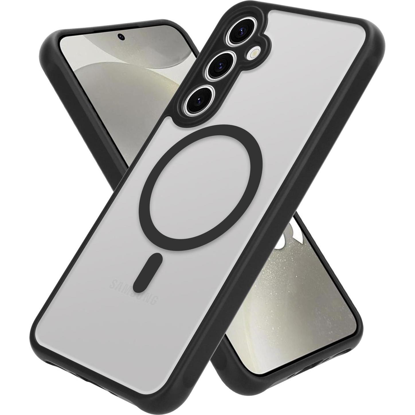 Cadorabo Hüllekompatibel mit MagSafe TPU Schutz (Samsung Galaxy S24+), Smartphone Hülle, Schwarz