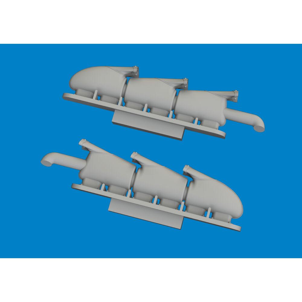 Eduard Spitfire Mk.V three-stacks exhaust fishtail PRINT TAMIYA