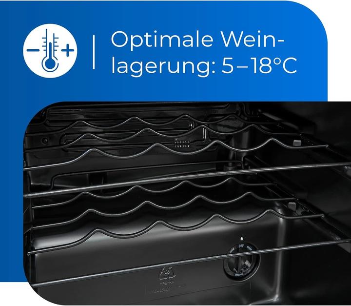 Produktbild Exquisit WS1-12-GTE-030G schwarz, Weinkühler (Standgerät)