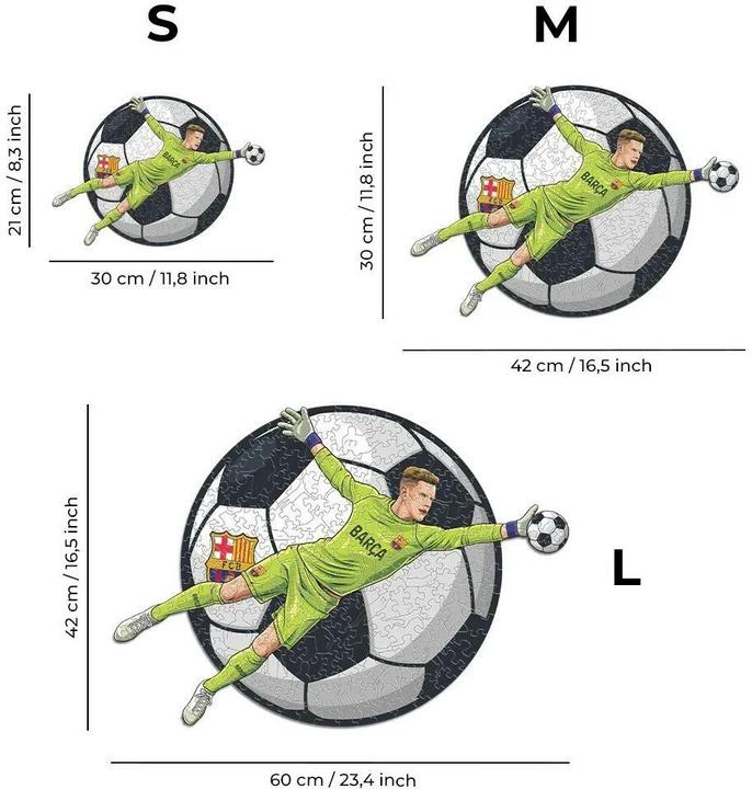 Produktbild Iconic FC Barcelona - Ter Stegen - Holz Puzzle Grösse M (270 Teile) (270 Teile)