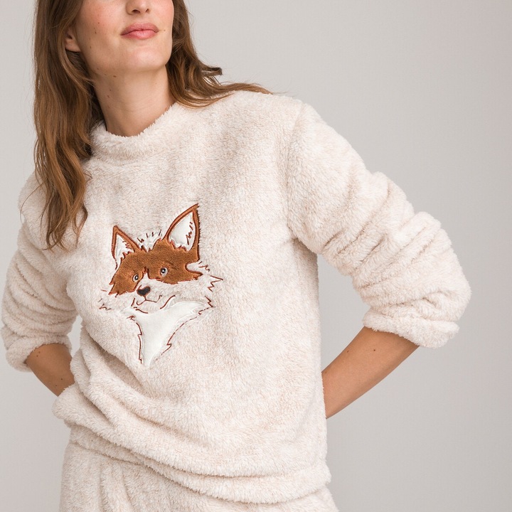 Actual product image La Redoute Collections Embroidered faux fur pyjamas (W32/L34)