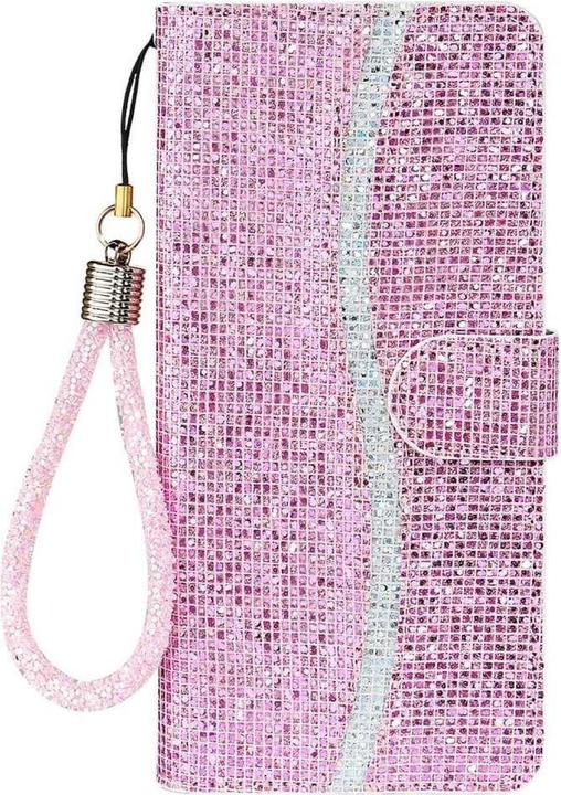 Actual product image Cover-Discount iPhone 14 Plus - Glitter Leather Case pink (Apple iPhone 14 Plus)