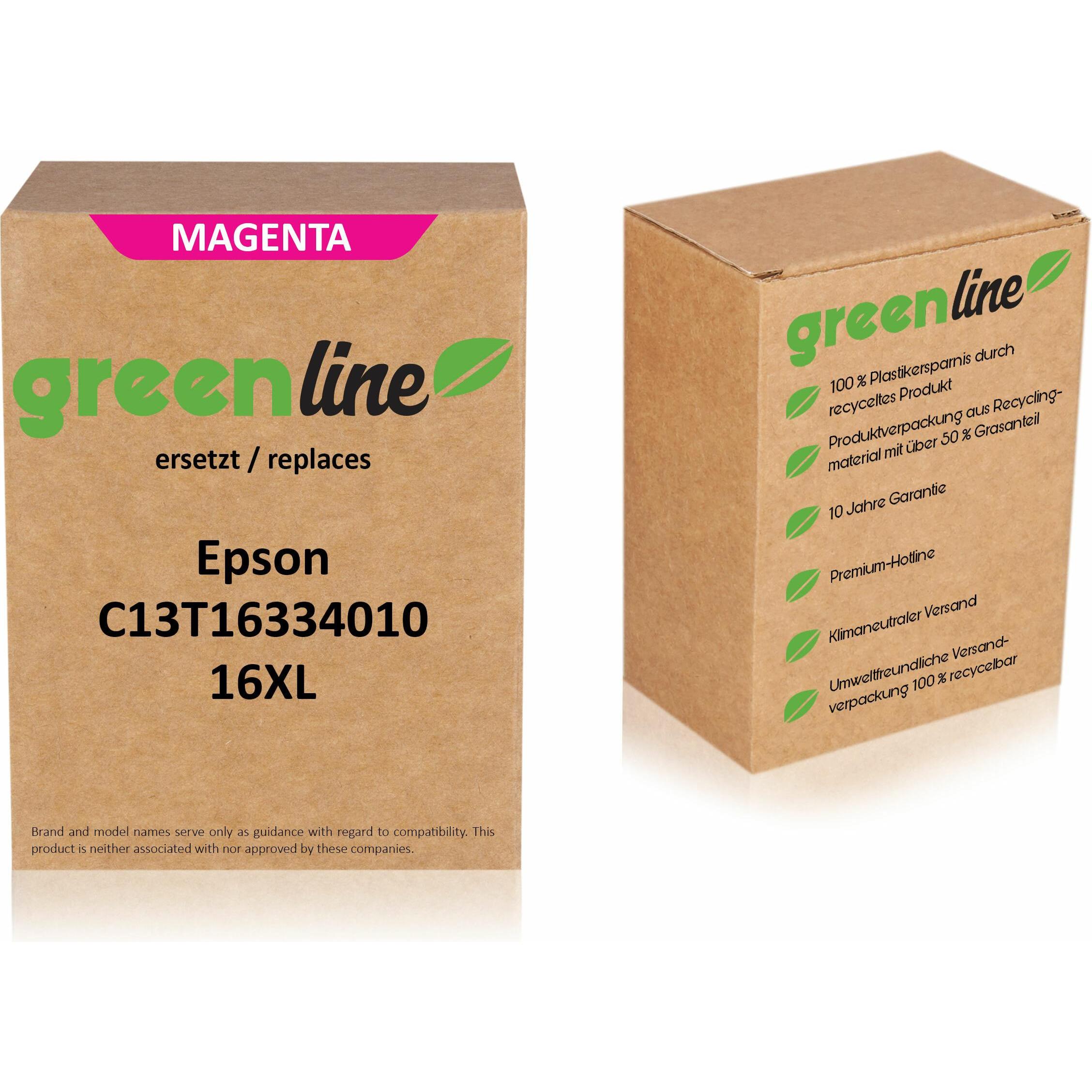 Inkadoo, Druckerpatrone, Druckerpatronen greenline ersetzt Epson C 13 T 16344010 / 16XL Tintenpatrone