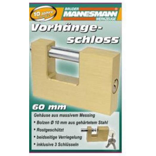Thumbnail - Mannesmann, Vorhängeschloss, Vorhängeschloss 60 mm