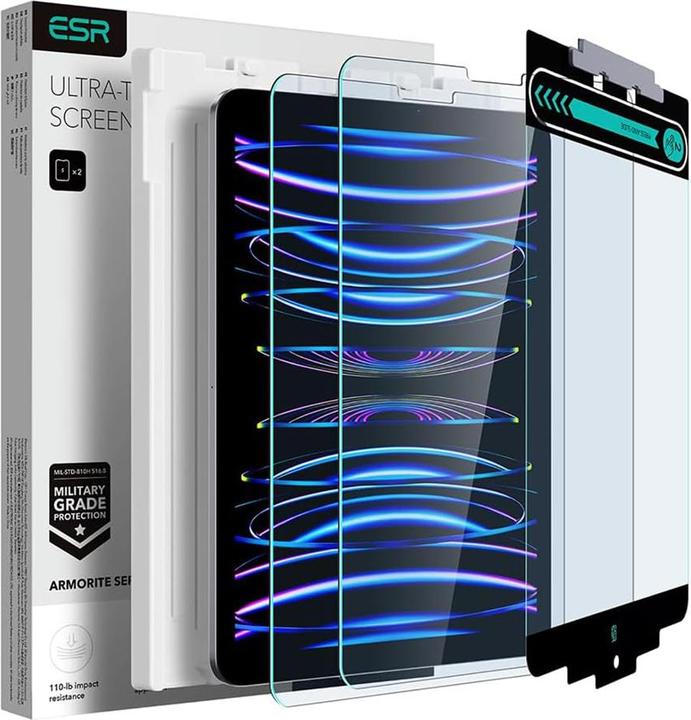 Productafbeelding ESR Armorite gehard glas voor iPad Air 10.9" 4/5 2020-2022 / Pro 11.2" / 3/4 202 (1 Stuk, 3)