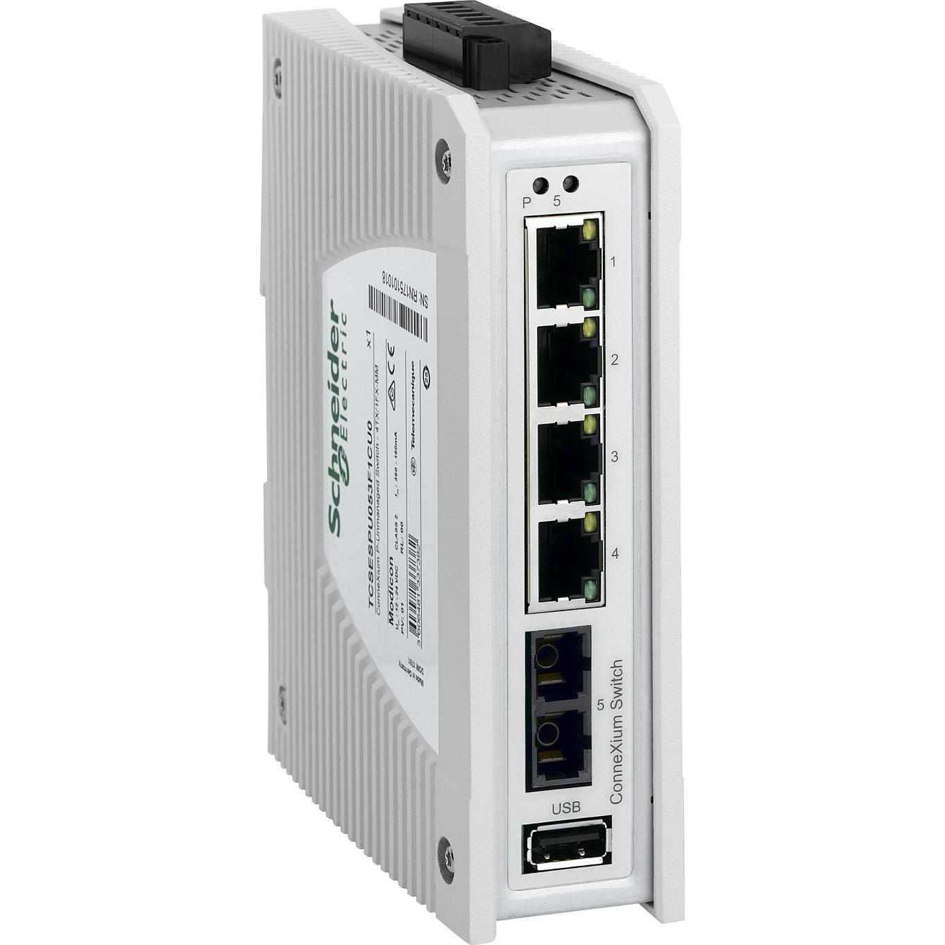 Schneider Electric ConneXium Premium Unmanaged-4 Ports für TCSESPU053F1CU0 (4 Ports), Netzwerk Switch