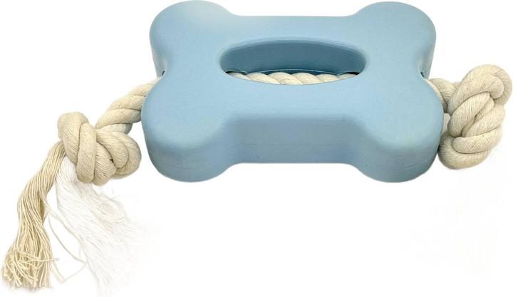 Productafbeelding Mr. Pretzel Gummiknochen mit Seil für Hunde 12 cm (Kauwspeeltje voor honden)