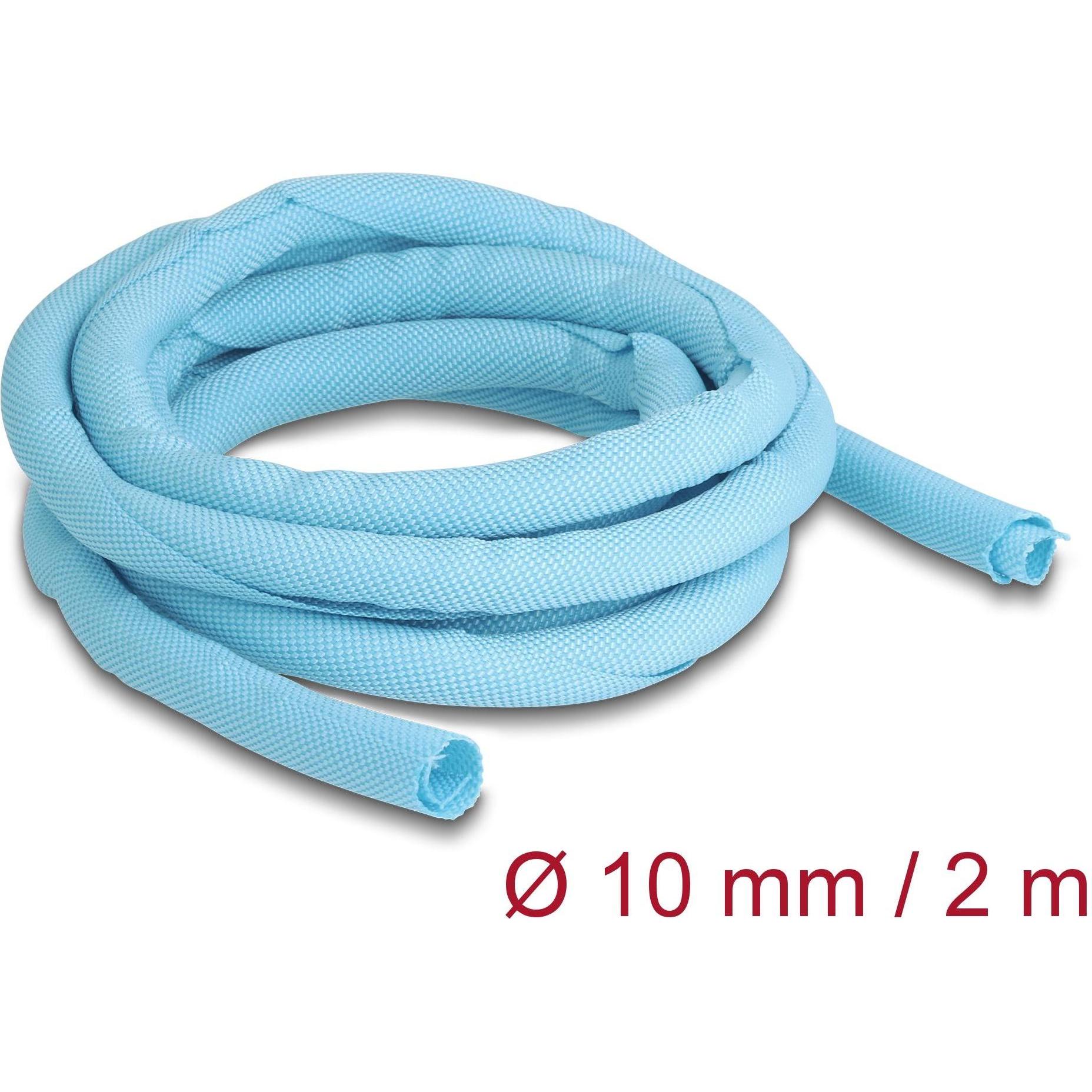 Delock, Kabelschutz + Kabelführung, Kabelschlauch selbstschliessend 2 m x 10 mm Blau (Kabelschlauch, 2000 mm)
