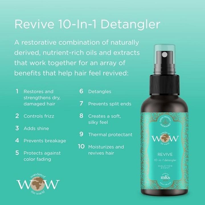 Actual product image Earthly Body MKS eco WOW Revive 10-in-1 Detangler Halcyon Scent 4 fl oz (118 ml)
