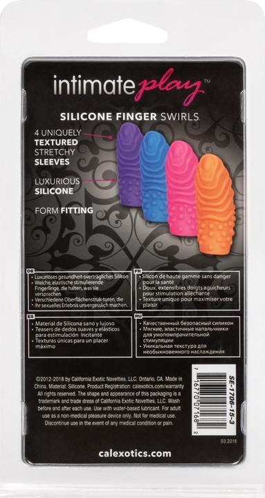 Actual product image CalExotics Intimate Play Silicone Finger Swirls