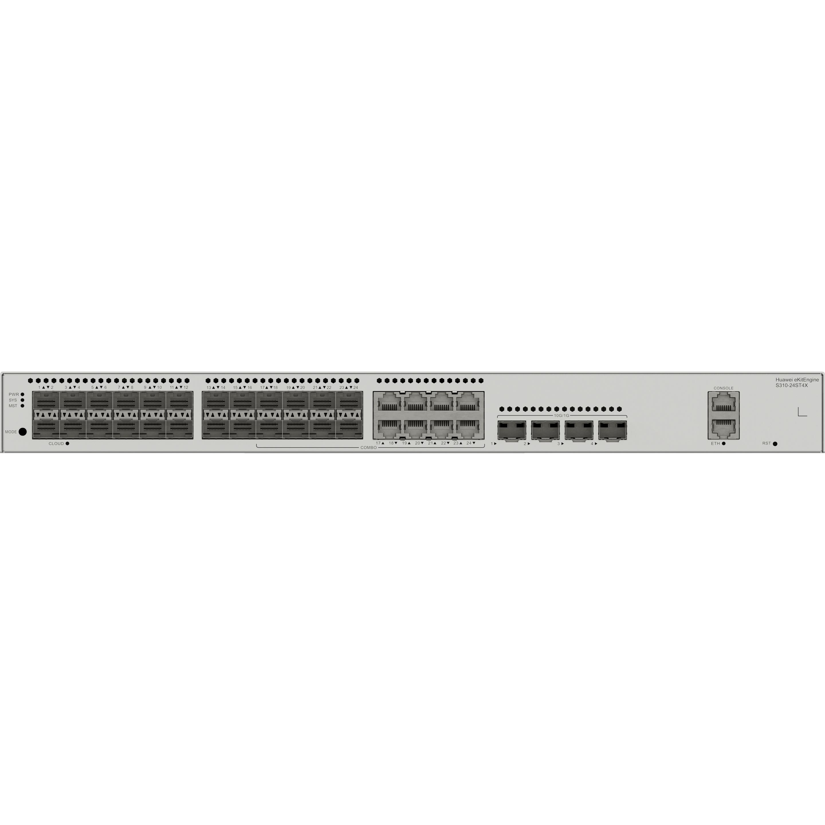 Thumbnail - Huawei S310-24ST4X 24xGE SFP ports 8 of which are dual-purpose 10/100/1000 or SFP 4x10GE SFP+ ports (24 Ports), Netzwerk...