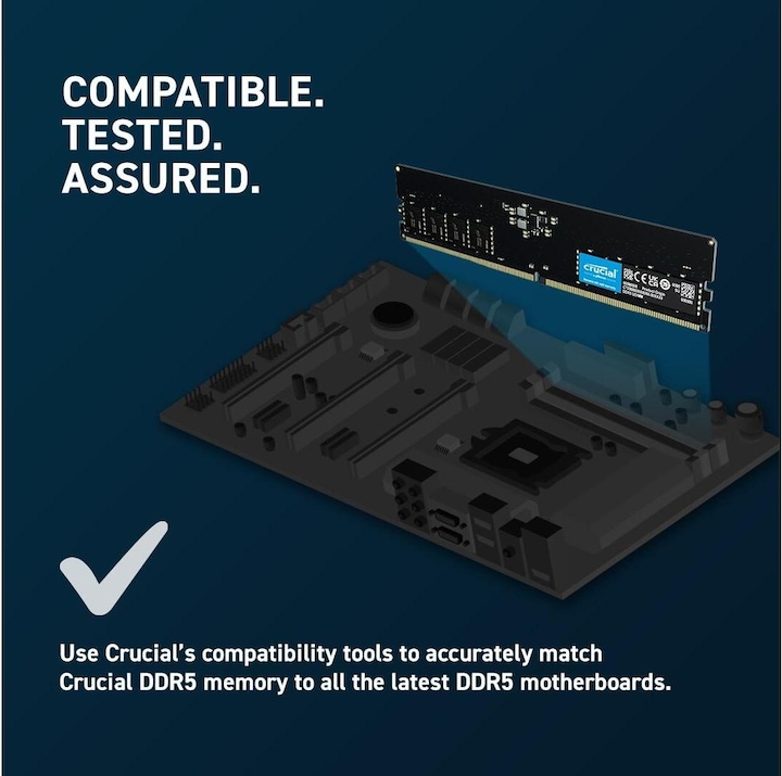 Actual product image Crucial CT32G56C46U5 (1 x 32GB, 5600 MHz, DDR5 RAM, U-DIMM)