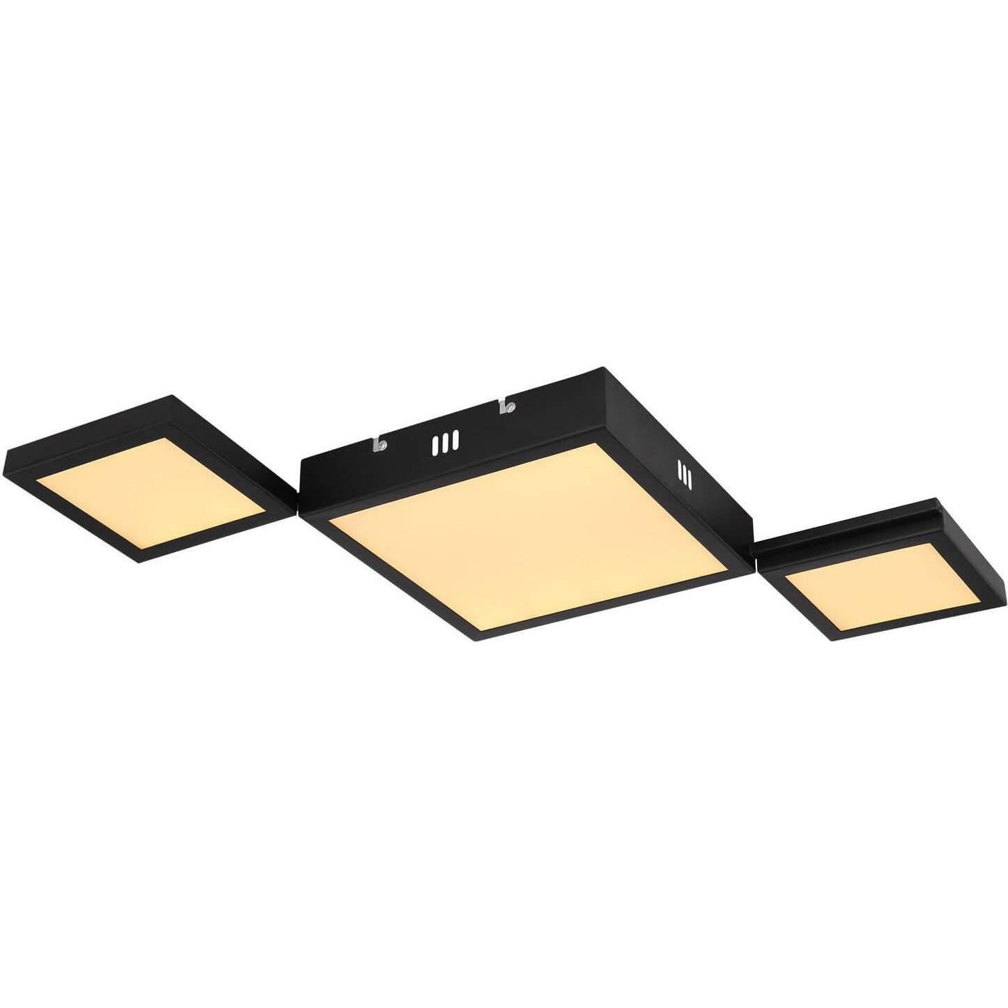 Globo, Wandleuchte + Deckenleuchte, Deckenlampe Metall schwarz matt, 1xLED, 67253-25